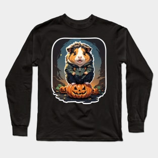 cute guinea pig with pumpkins Long Sleeve T-Shirt